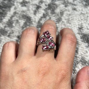 Pink and Silver Adjustable Ring